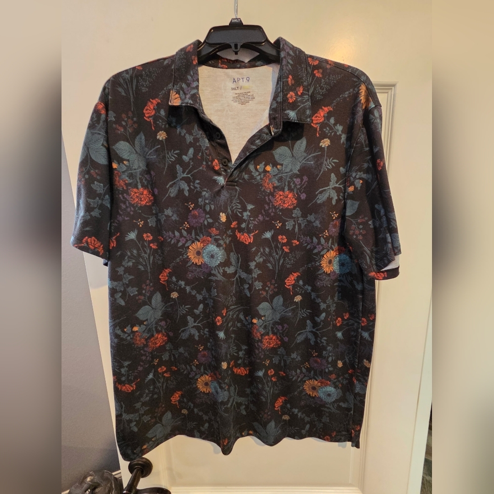 Apt. 9 Men's Floral Black Shirt